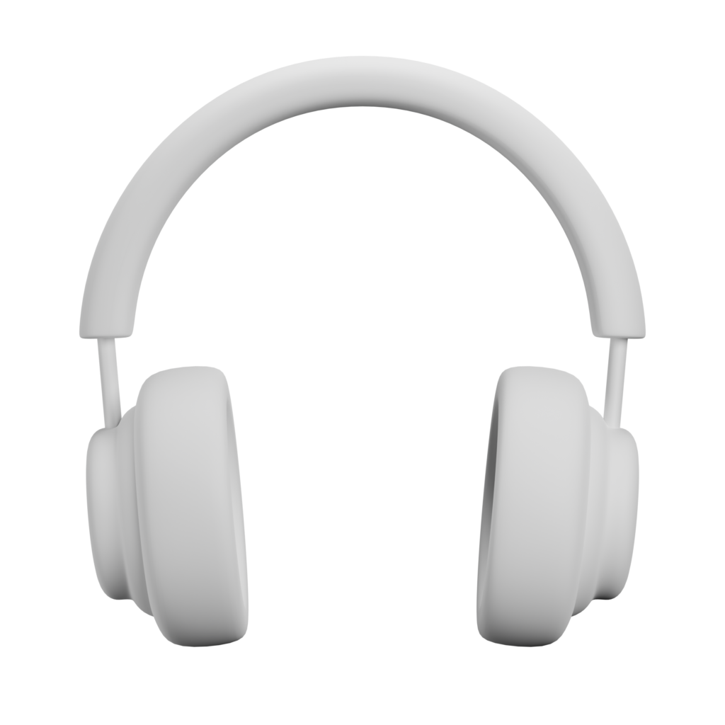 headphone front clay 3d icon