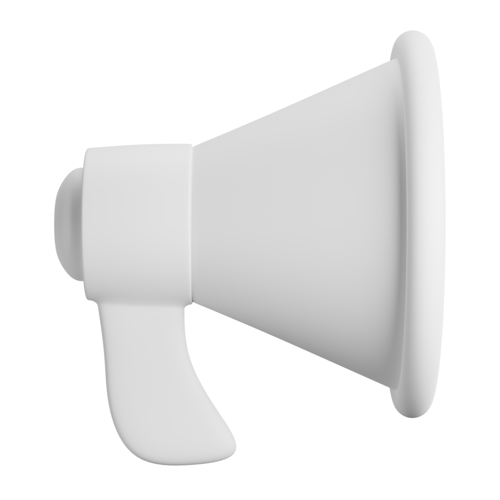 megaphone front clay 3d icon