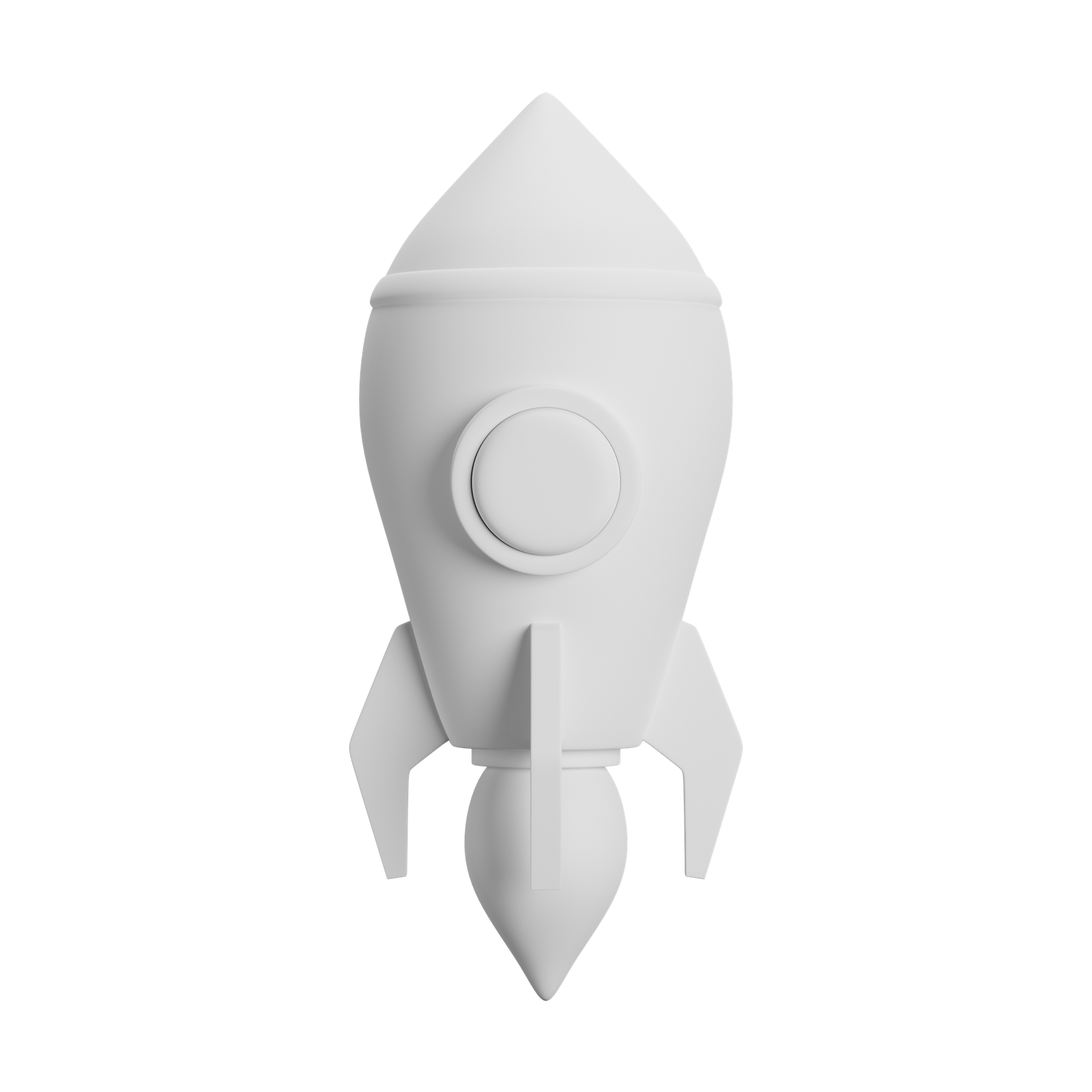 rocket front clay 3d icon