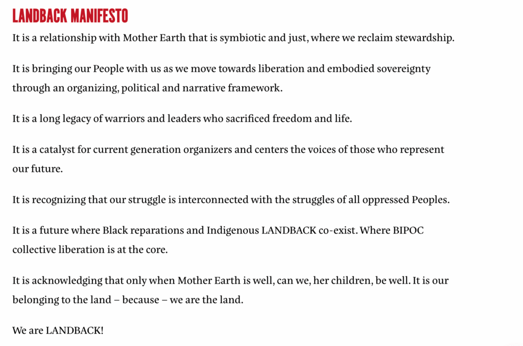 LANDBACK Manifesto